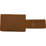 Edge Mens Leather Magnetic Clip Wallet in tan