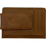 Edge Mens Leather Magnetic Clip Wallet in tan
