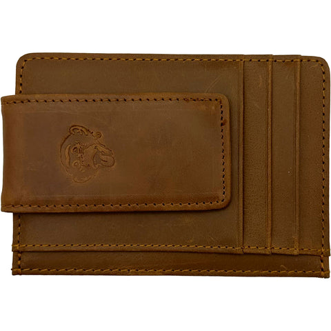 Edge Mens Leather Magnetic Clip Wallet in tan