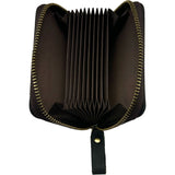 Edge Mens Leather Zippered Card Wallet in black