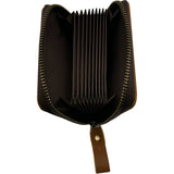 Edge Mens Leather Zippered Card Wallet in tan