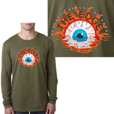 Edge Eye-Rise Long Sleeve T-shirt in olive