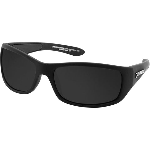 Peppers Cutthroat Polarized Floating Sunglasses in matte black and smoke polarized