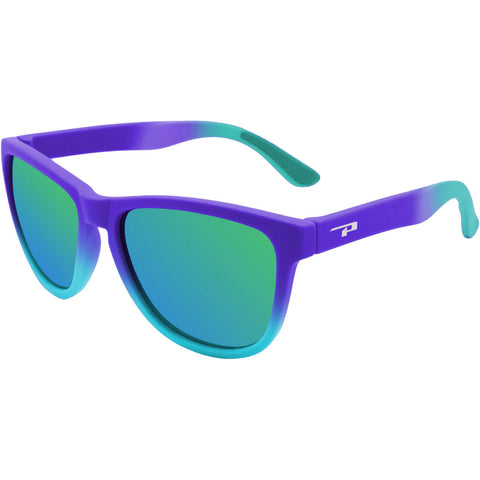 Peppers Sailfish Polarized Floating Sunglasses in matte transparent purple and green diamon polarized