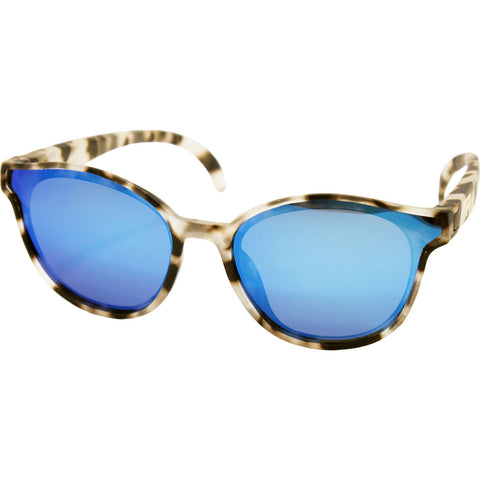 Peppers Coral Polarized Floating Sunglasses in matte trans grey tort and blue revo polarized