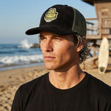 Edge Frog Trucker Snapback Hat in black cord/olive