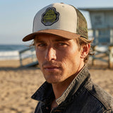 Edge Frog Trucker Snapback Hat in night camo/olive