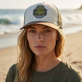 Edge Frog Trucker Snapback Hat in night camo/olive