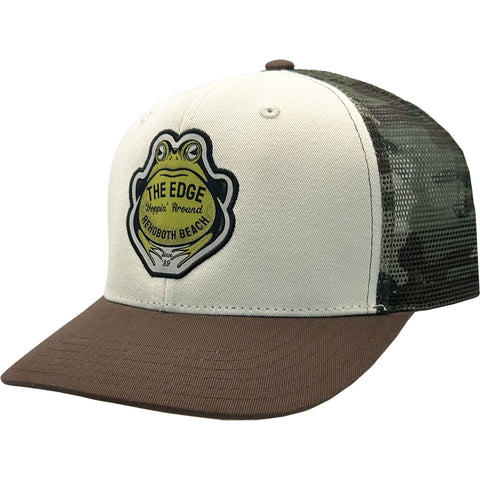 Edge Frog Trucker Snapback Hat in night camo/olive