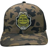 Edge Frog Trucker Snapback Hat in night camo/black