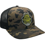 Edge Frog Trucker Snapback Hat in night camo/black