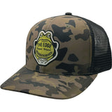 Edge Frog Trucker Snapback Hat in night camo/black