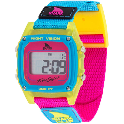 Freestyle Shark Classic Leash Watches in pink/blue/yellow and lantern shark