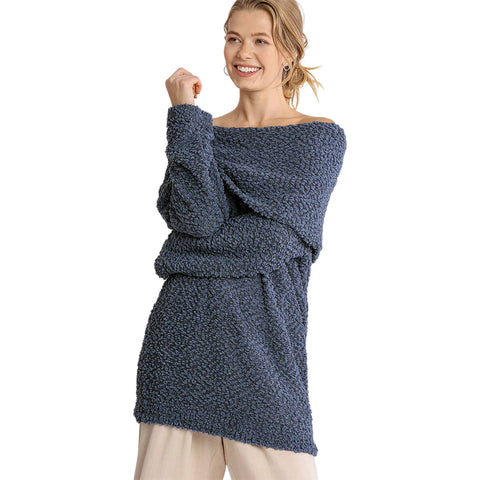 Umgee Womens Jenna Sweaters in dark grey