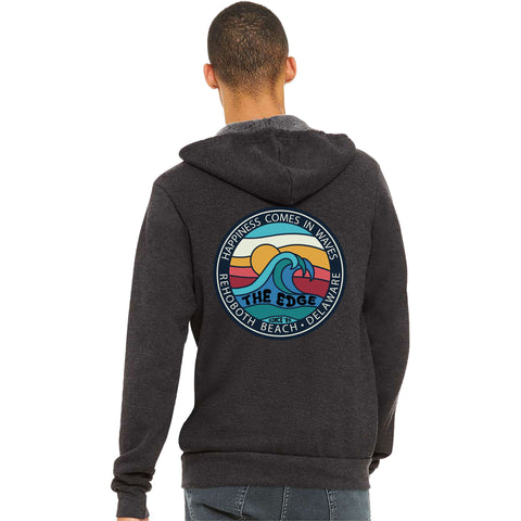 Edge Happiness Zip Hoodie in Charcoal Heather