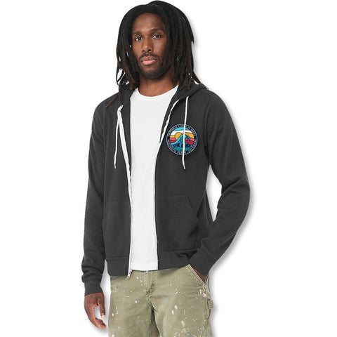 Edge Happiness Zip Hoodie in Charcoal Heather