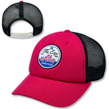 Edge Hibiscus Trucker Hat in fuchsia-black