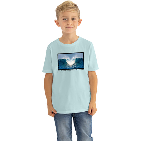 Edge Heart Wave Youth T-Shirts in ice blue