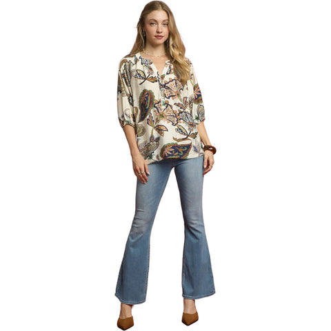 Umgee Womens Michelle Tops in Cream