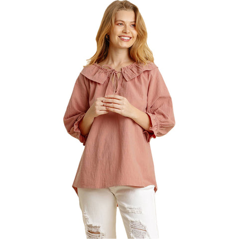 Umgee Womens Rosie Tops in dusty rose
