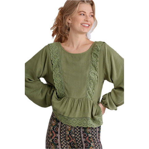 Umgee Womens Sydney Tops in olive