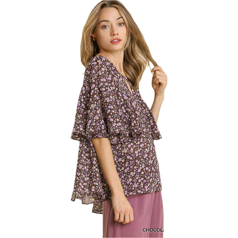 Umgee Womens Lana Tops in chocolate
