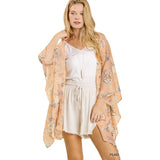 Umgee Womens Catherine Kimono in peach mix