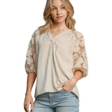 Umgee Womens Lyla Tops in oatmeal