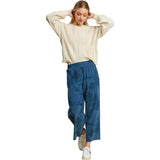 Umgee Womens Lena Pants in denim blue and Large