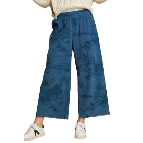 Umgee Womens Lena Pants in denim blue and Large