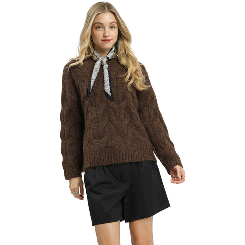 Umgee Womens Monroe Sweaters in Brown