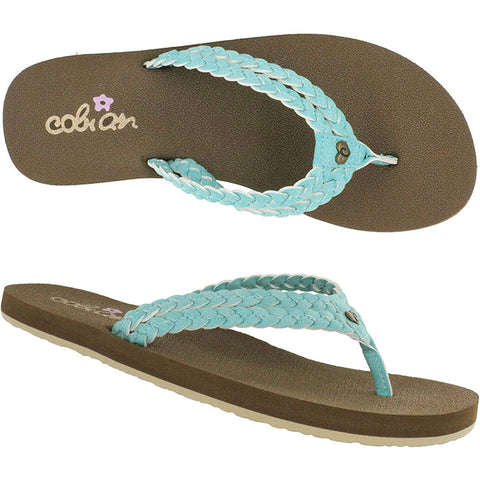 Cobian Kids Lil Leucadia Sandals in turqoise and 9/10.kids