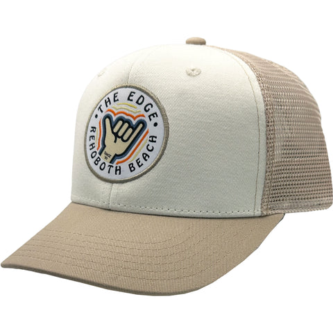 Edge Lil Shaka Trucker Hats in cream/tan