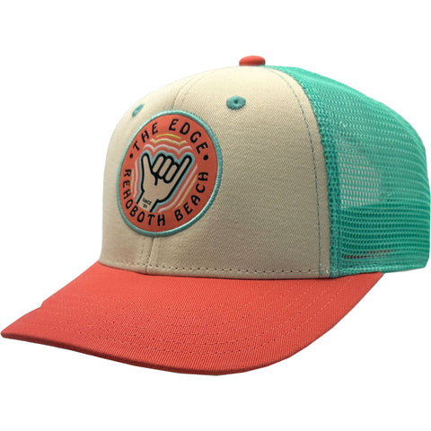 Edge Lil Shaka Small Fit Hats in tan/coral/aqua