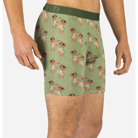 BN3TH Mens Classic Boxer Briefs in Green - Hula Dancers