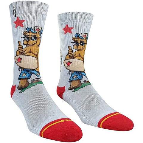 Merge4 Mens Classic Crew Socks in Cali Bear