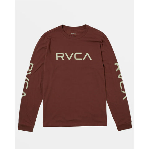 RVCA Mens Big RVCA L/S T-Shirts in wine