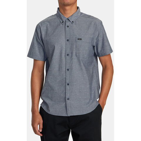 RVCA mens That'll Do Dobby S/S Shirts in blue