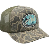 Edge Marlin Pro Trucker Hats in duck camo/olive