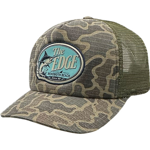 Edge Marlin Pro Trucker Hats in duck camo/olive