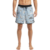 Edge Mens Pacific Map Volley Shorts in Blue