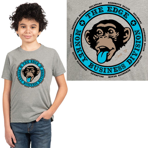 Edge Monkey Biz Youth T-Shirts in heather  grey