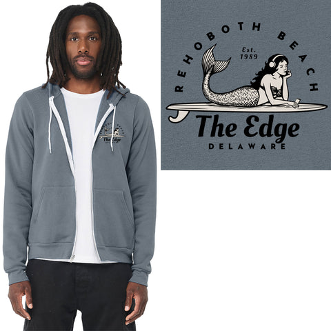 Edge Lounging Mermaid Zip Hoodie in slate blue