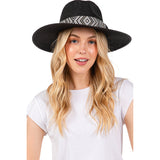 CC Womens Aztec Tribal Straw Hats in black