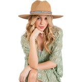 CC Womens Boho Aztec Sun Hats in taupe