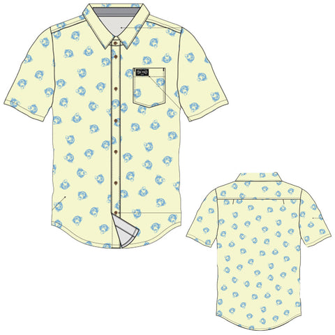 Edge Mens All-Over Monkey Shirts in yellow