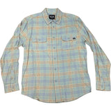 Edge Mens Masonboro  Plaid Flannel Shirts in Bay