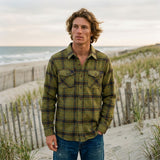 Edge Mens Forte Flannel Jackets in olive