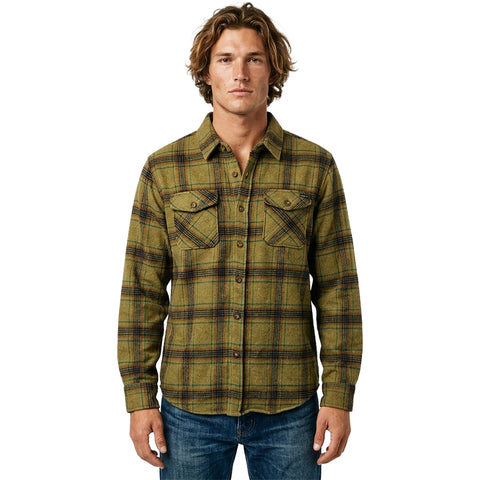 Edge Mens Forte Flannel Jackets in olive