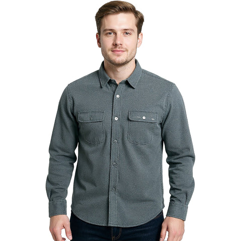 Edge Mens Range Fleece Shirts in Gunmetal